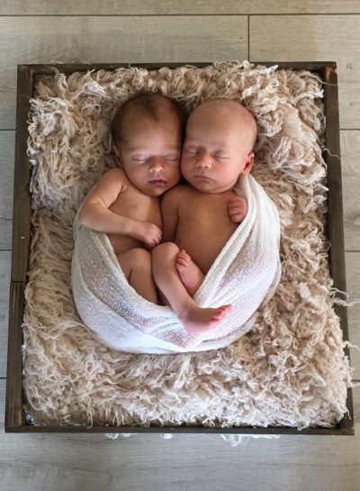 Twins in basket | Loma Linda University Center for Fertility & IVF