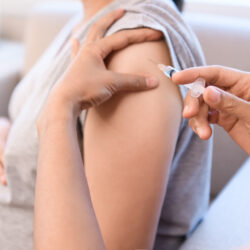 A pregnant patient gets a COVID-19 vaccine | Loma Linda University Center for Fertility & IVF | CA